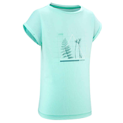 Majica kratkih rukava za planinarenje mh100 za djecu 7 - 15 godina zelena