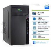 PCPLUS E-stroj i5-12400 8GB 500GB NVMe SSD Windows 11 Pro stolno racunalo