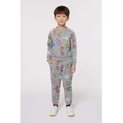 Otroški bombažen pulover Kenzo Kids siva barva, K60774