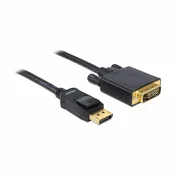 DELOCK Delock DisplayPort / DVI adapterski kabel DisplayPort  vtič\, DVI-D 24+1-polni vtič 1.00 m črna 82590  DisplayPort kabel, (20415586)