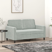 vidaXL Dvosed svetlo siv 120 cm žamet