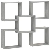 vidaXL Stenska polica Betonsko siva 99,5 x 17 x 91 cm Inženirski les