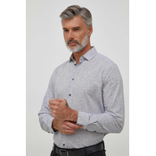 Pamucna košulja Sisley za muškarce, boja: bijela, regular, s klasicnim ovratnikom