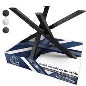 CM Furniture Črne kovinske noge za mizo Spider - Višina 72 cm, X-oblikovan okvir - 72 x 75 x 120 cm - Konferenčna miza Loft, sestava za eno osebo