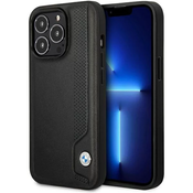 BMW iPhone 14 Pro 6,1 black hardcase Leather Blue Dots (BMHCP14L22RBDK)