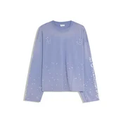 Bershka Majica safir/svetlo modra/bela