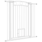 Homestar Otroška vrata za stopnice z mačjimi vrati 76-104x106 cm bela