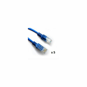 SBOX patch kabel UTP Cat 5e, 0.5m, plavi, 5 kom