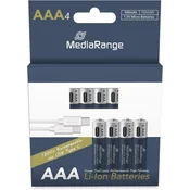 Baterija lr 03 aaa 1,5 v mediarange 1/4 alkalna za polnjenje usb-c mrbat160