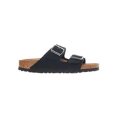 BIRKENSTOCK Nizki natikači Arizona Vegan Birkibuc Narrow Fit Earthy Black črna