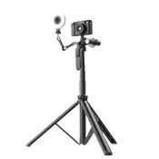 Selfie stick Techsuit C05 z nastavljivim stojalom in Bluetooth daljinskim upravljalnikom in 360° rotacijo - črn