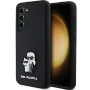 shumee Ovitek Karl Lagerfeld Karl&Choupette kovinski ovitek za Samsung Galaxy S24 črne barve