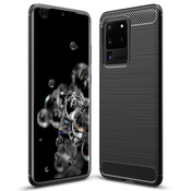 Silikonski barvni ovitek za Samsung Galaxy S20 Ultra - Carbon črna