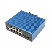 Ind. 8+2-Port Gigabit L2 managed Ethernet POE Swit 8 x GE RJ45 + 2 SFP Port, IEEE802.3at (30W)