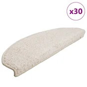 Prostirke za stepenice 30 kom 65x21x4 cm Bijele poluokrugle velike