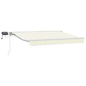 Vidaxl Ročno senčilo s LED-ji Krema in bela 3,5 x 2,5 m