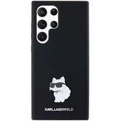 Karl Lagerfeld Etui Karl Lagerfeld Silicone Choupette Metal Pin za Samsung Galaxy S23 Ultra - črno