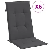 Vidaxl Blazina za stol 6 kosov melanž antracit 120x50x4 cm blago
