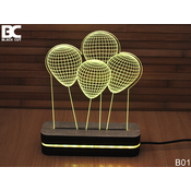 Black Cut 3D Lampa Baloni Toplo bela