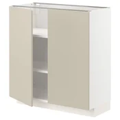 METOD Podni element s policama/2 vrata, bela/Havstorp bež, 80x37 cm