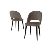 Hanah Home set trpezarijskih stolica Pane 4 kom, kapucino tkanina Babyface, crne metalne noge