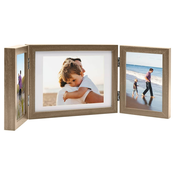 vidaXL 3-delni foto okvir svetlo rjav 22×15 cm + 2x(10×15 cm)