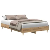Vidaxl Posteljni okvir brez vzmetnice artisian hrast 135x190 cm