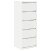Vidaxl Komoda s predali bela 37,5x35x99 cm inženirski les