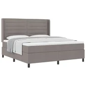 Vidaxl Postelja z vzmetnico z vzmetnico Taupe 200 x 180 cm blago