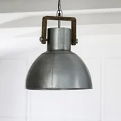 PR Home Ashby enojna viseča svetilka O29cm srebrna - Dnevna soba/jedilnica - Industrijski dizajn - rjava, srebrna - Les