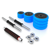 Set uteži drog ali ročke 30 kg modra barva HMS