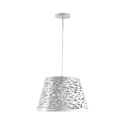 ONLI - Luster na sajli RICKY, 1xE27/15W/230V, precnik 40 cm, bela