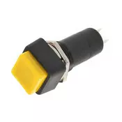 Taster prekidac plasticni 3A/250V žuti kvadratni, fi=12mm