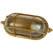 VANJSKA OVALNA ZIDNA LAMPA/MAX 60W/E27/PRIRODNO STARO ZLATO+MREŽA VK/01049/NB