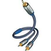 Inakustik Priključni kabel Inakustik, moški cinch konektor/2 x moški cinch kon., modro-srebrn, 2 m