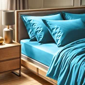 Tonne Bleue - Turquoise Ranforce Super King Fitted Sheet