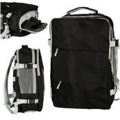 Putni ruksak za avion vodootporan s USB kablom crni