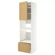 METOD / MAXIMERA Visoki element za ugradne uredaje, bela/Forsbacka hrastovina, 60x60x220 cm