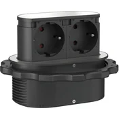 HPF vgradna vtičnica Piccolino 2 x Schuko vtičnica, inox