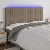 LED uzglavlje smedesivo 160x5x118/128 cm od tkanine