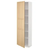 METOD Visoki element s policama, bela/Forsbacka hrastovina, 60x37x200 cm