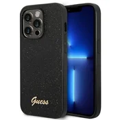 Guess Ovitek Guess Glitter Script za iPhone 14 Pro - Črna