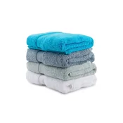 Colorful 50 - Style 8 WhiteWater GreenLight GreyAqua Hand Towel Set (4 Pieces)