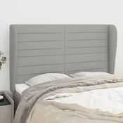 Vidaxl vidaXL Vzglavnik s krilci svetlo siv 147x23x118/128 cm blago