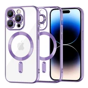 Maskica Techsuit Luxury Crystal MagSafe za iPhone 14 Pro - svijetlo ljubicast