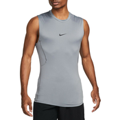 Nike Pro Mens Dri-FIT Tight Sleeveless Fitness Top Smoke Grey/ Black S