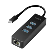 Logilink USB 3.2 Gen 1 Hub, 3-port, USB type C - Gigabit Ethernet