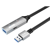PREMIUMCORD USB 3.2. repeater in podaljšek moški-ženska, 5Gbps aluminij 20m