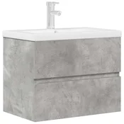Vidaxl Kopalniško pohištvo 2 kosa betonsko siv inženirski les