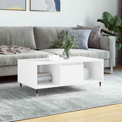 shumee Klubska mizica bela 90x50x36,5 cm inženirski les